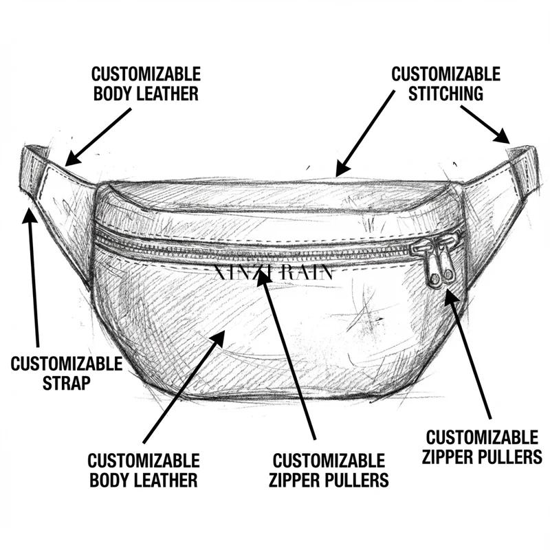 Custom Leather Sling & Belt Bag Manufacturer